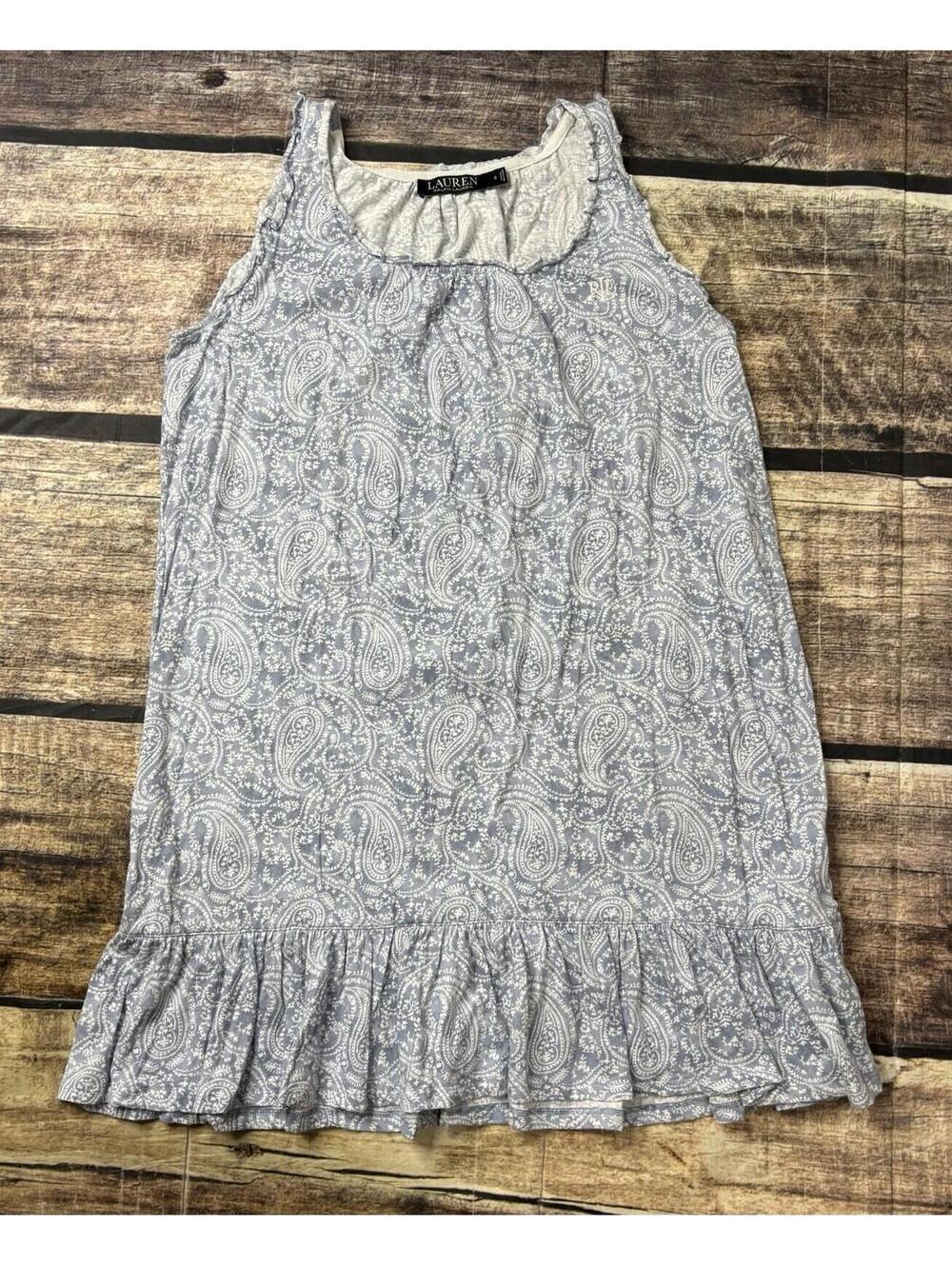 Lauren Ralph Lauren Dress Womens Small Black Label Shift Cotton Paisley